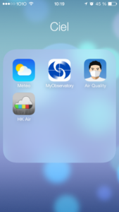 Recommended mobile application for Air Pollution HK